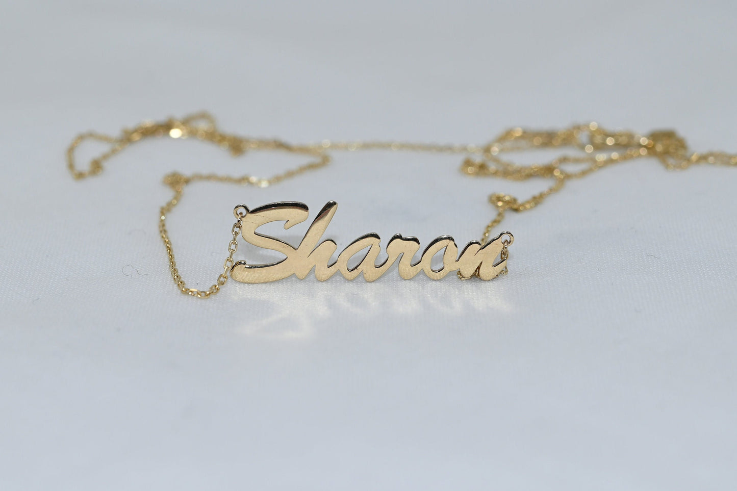 Solid Gold Name Necklace / Real Gold Dainty Custom Name Necklace / Handmade Personalized Jewelry By Selanica
