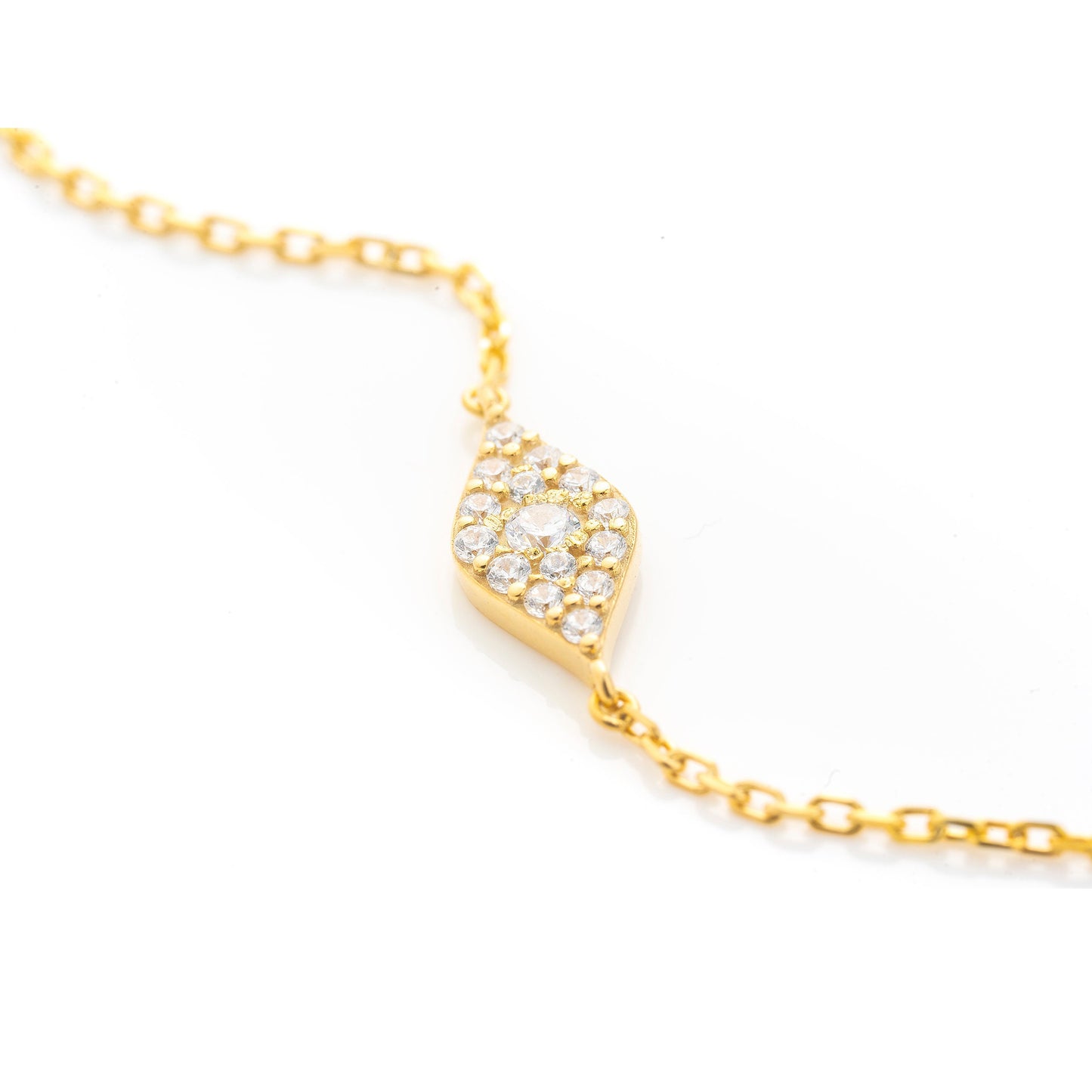 Solid Gold Evil Eye Bracelet, Real Gold Premium Eye Bracelet For Her, Handmade Fine Jewelry by Selanica