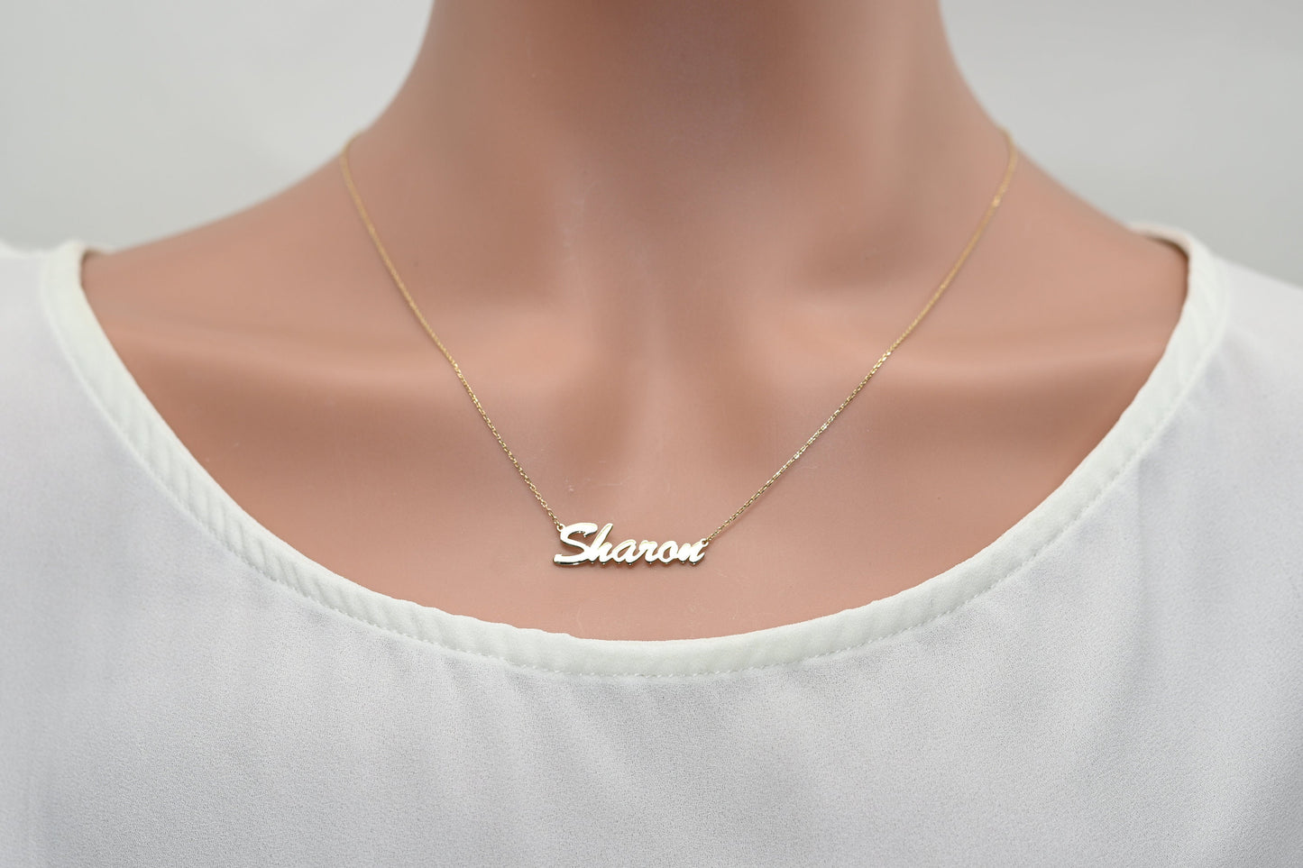 Solid Gold Name Necklace / Real Gold Dainty Custom Name Necklace / Handmade Personalized Jewelry By Selanica
