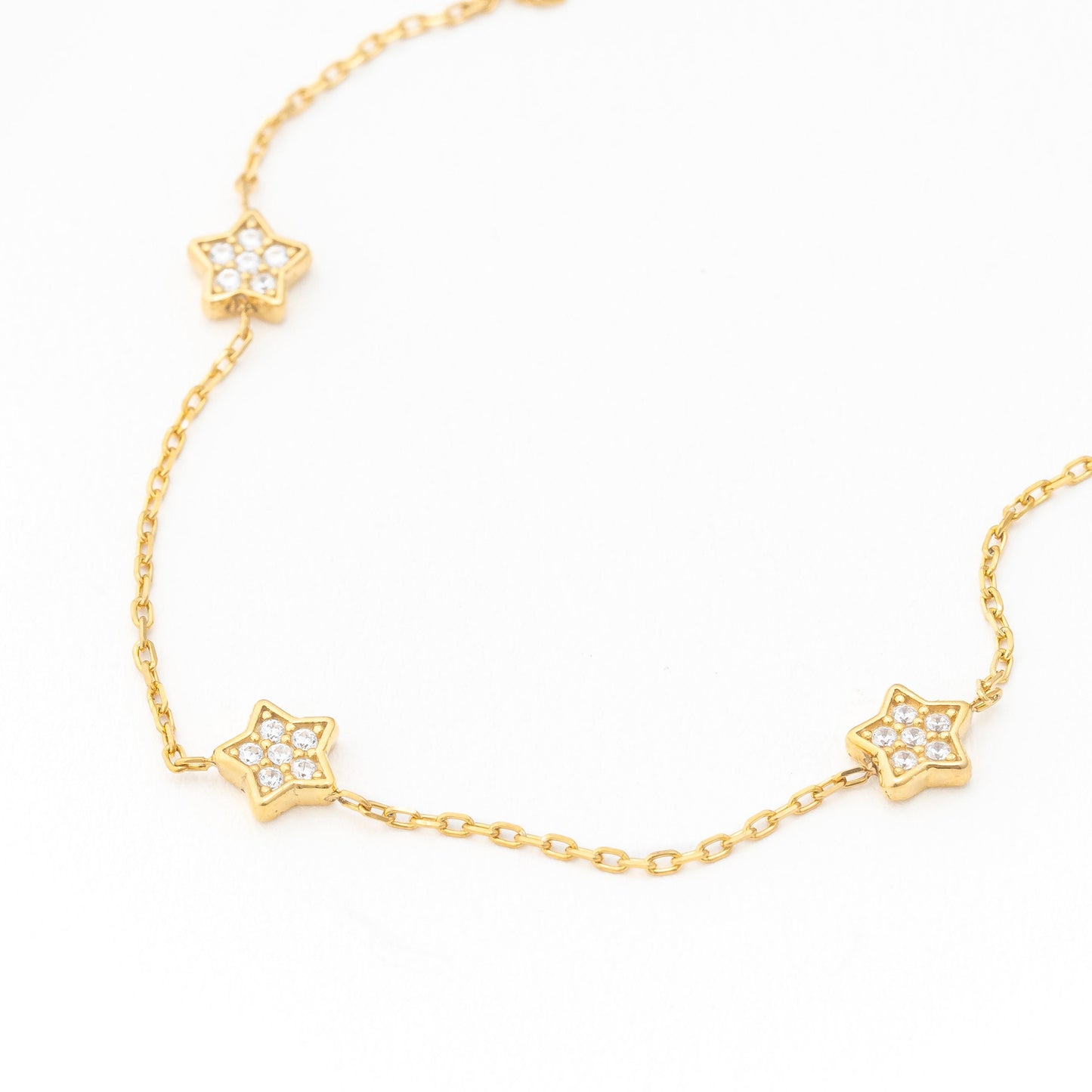 Solid Gold Dainty Star Necklace, Real Gold Premium Celestial Necklace, Handmade Fine Jewelry by Selanica