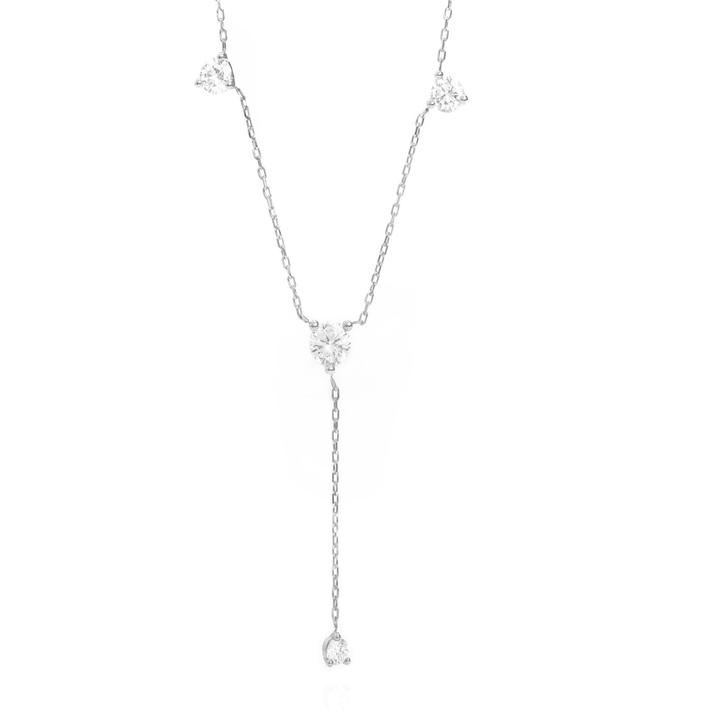 Solid Gold Lariat Necklace, Real Gold Dainty Y Necklace, Premium Lariat Necklace For Her, Handmade Fine Jewelry by Selanica