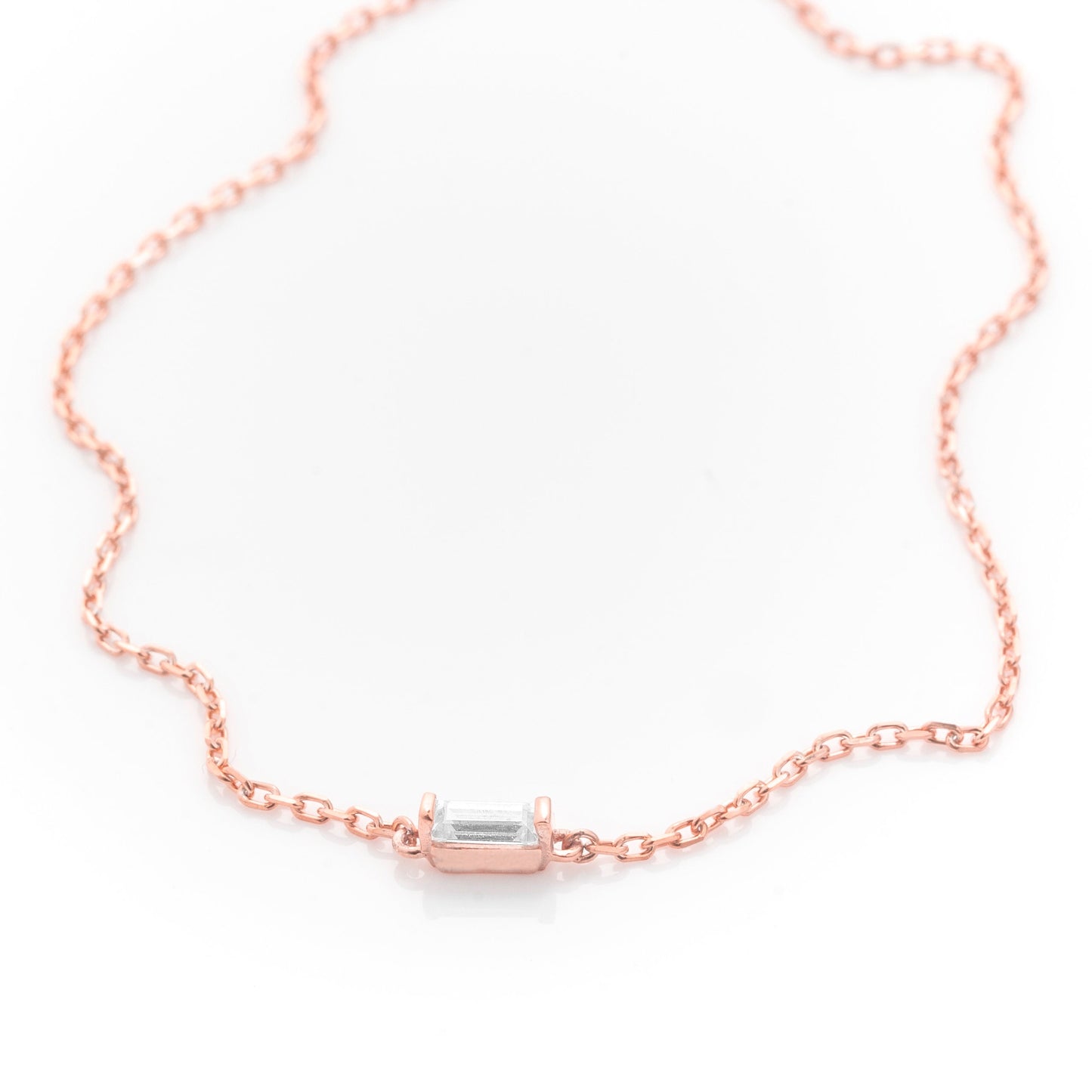 Solid Gold Dainty Baguette Bracelet, Real Gold Premium Bracelet For Her, Handmade Fine Jewelry by Selanica