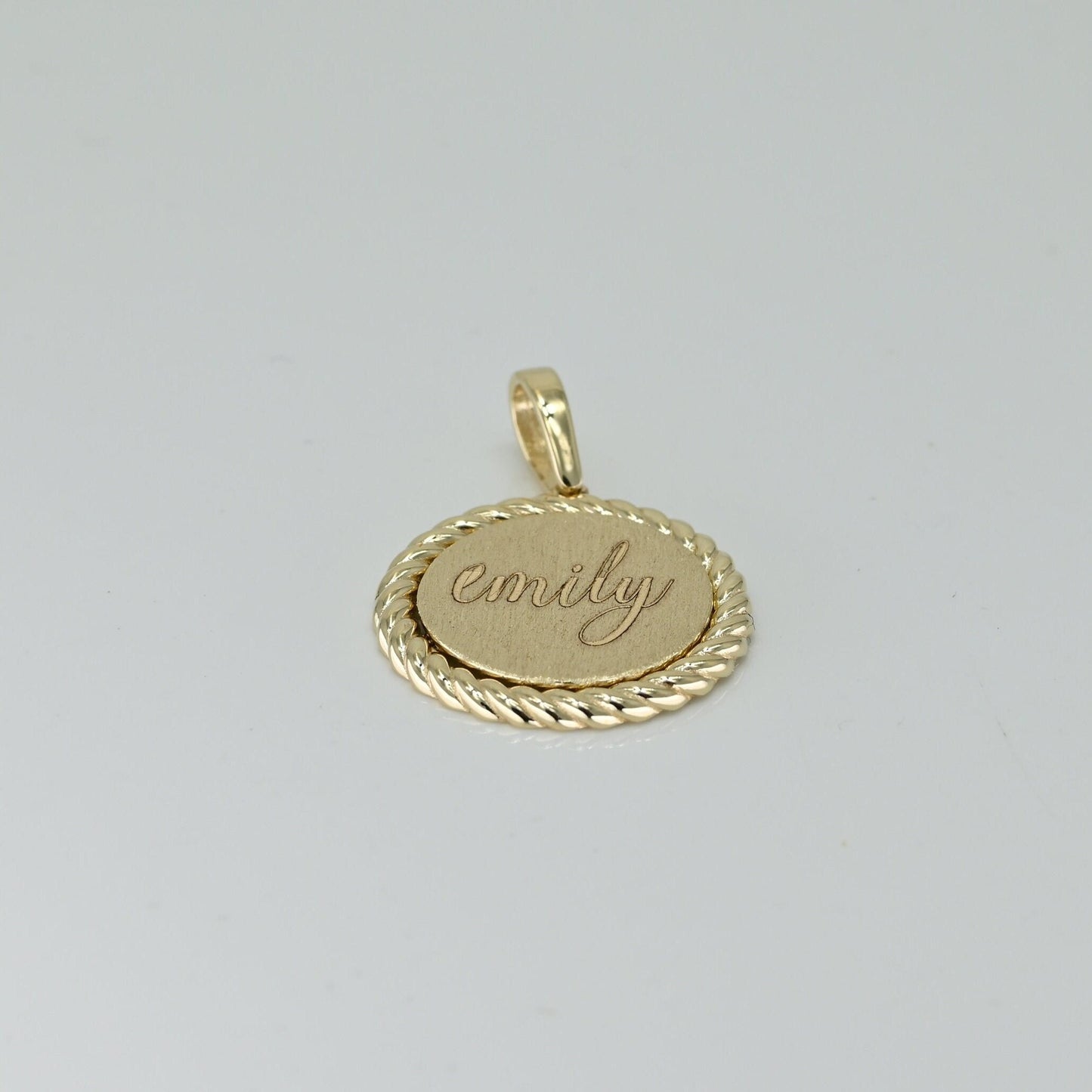 Solid Gold Engravable Disc Charm, Real Gold Premium Disc Pendant, Premium Charm Necklace, Handmade Fine Jewelry by Selanica