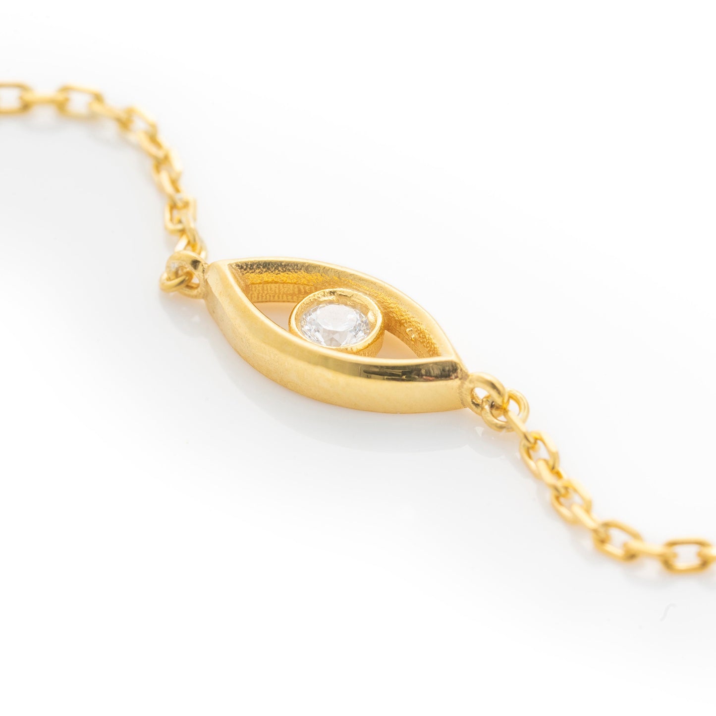 Solid Gold Evil Eye Bracelet, Real Gold Premium Eye Bracelet For Her, Handmade Fine Jewelry by Selanica