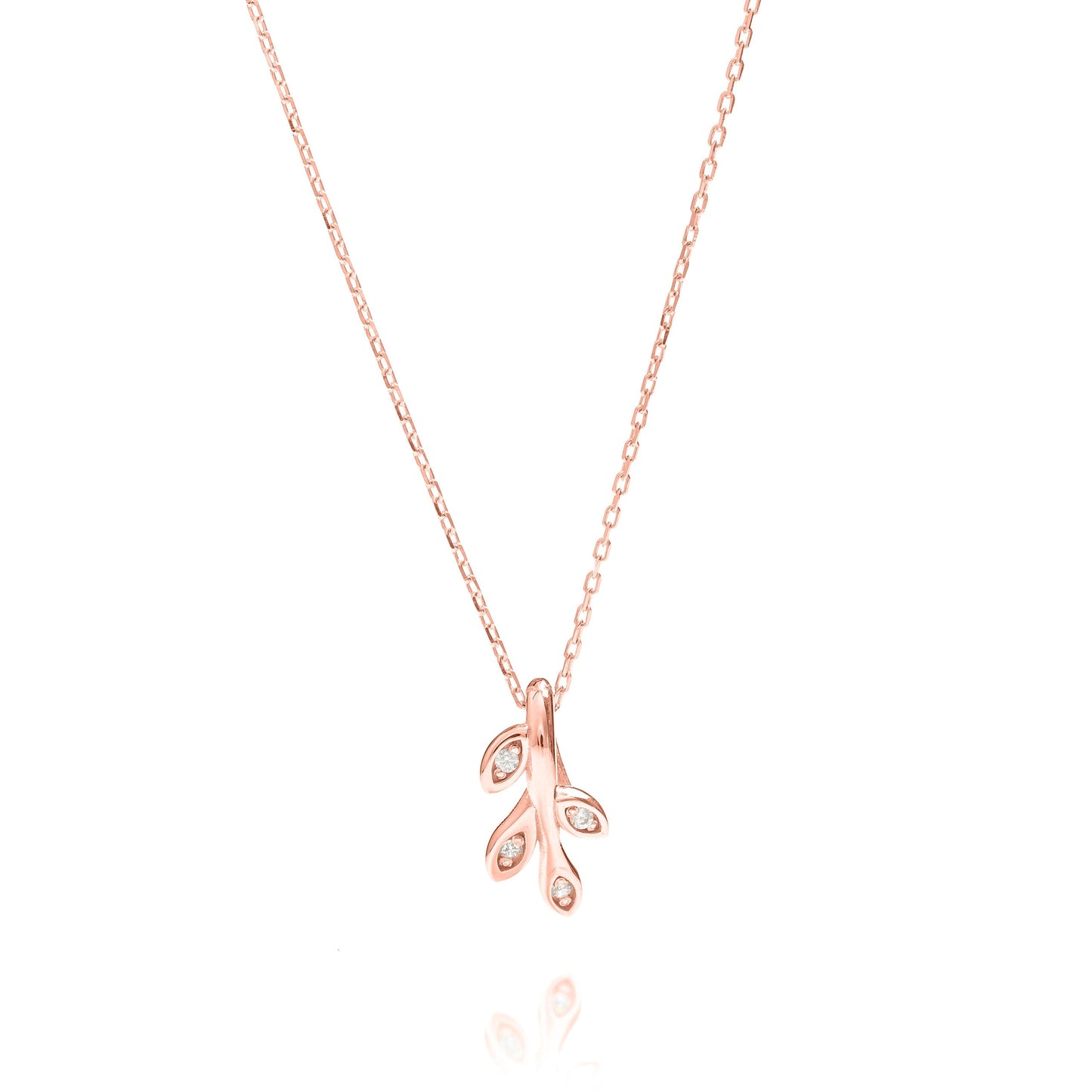 Solid Gold Leaf Necklace, Real Gold Vine Leaf Pendant, Premium Leaf Necklace For Her, Handmade Fine Jewelry by Selanica