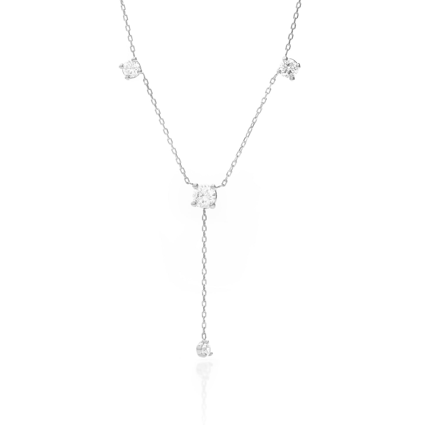 Solid Gold Lariat Necklace, Real Gold Dainty Y Necklace, Premium Lariat Necklace For Her, Handmade Fine Jewelry by Selanica