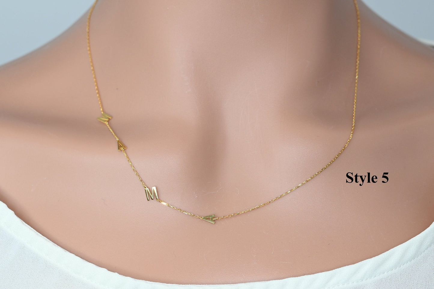 Solid Gold MAMA Necklace / Real Gold Dainty Mama Necklace / Handmade Necklace For Mom / Mothers Day Gift By Selanica