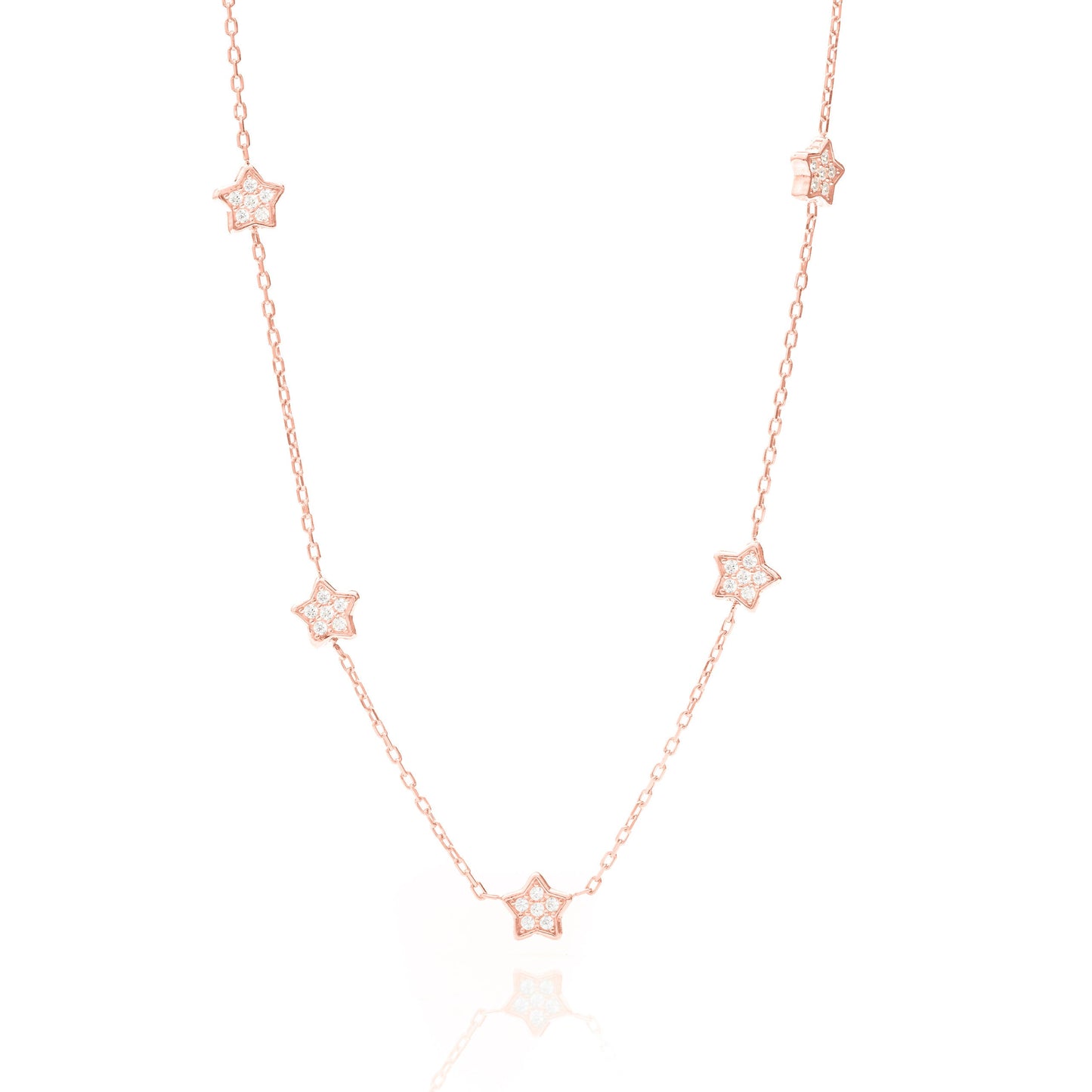 Solid Gold Dainty Star Necklace, Real Gold Premium Celestial Necklace, Handmade Fine Jewelry by Selanica