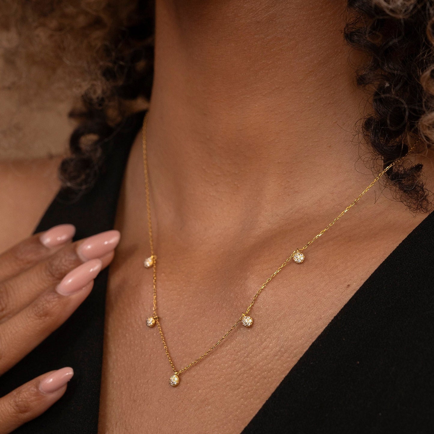 Solid Gold Dainty Floral Necklace, Real Gold Dainty Charm Necklace, Premium Necklace For Her, Handmade Fine Jewelry by Selanica