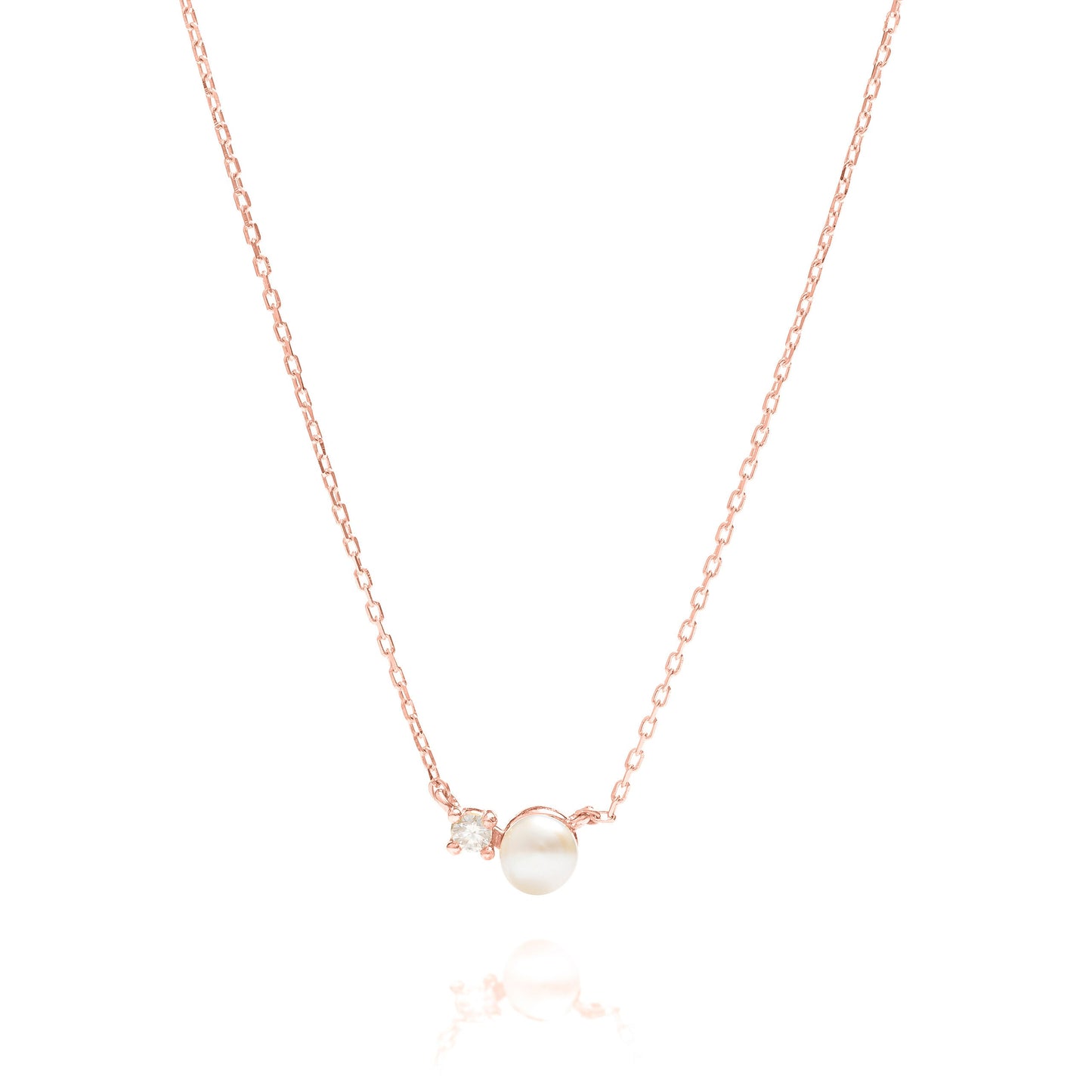 Solid Gold Natural Pearl Necklace, Real Gold Dainty Pearl Necklace, Premium Pearl Necklace For Her, Handmade Fine Jewelry by Selanica