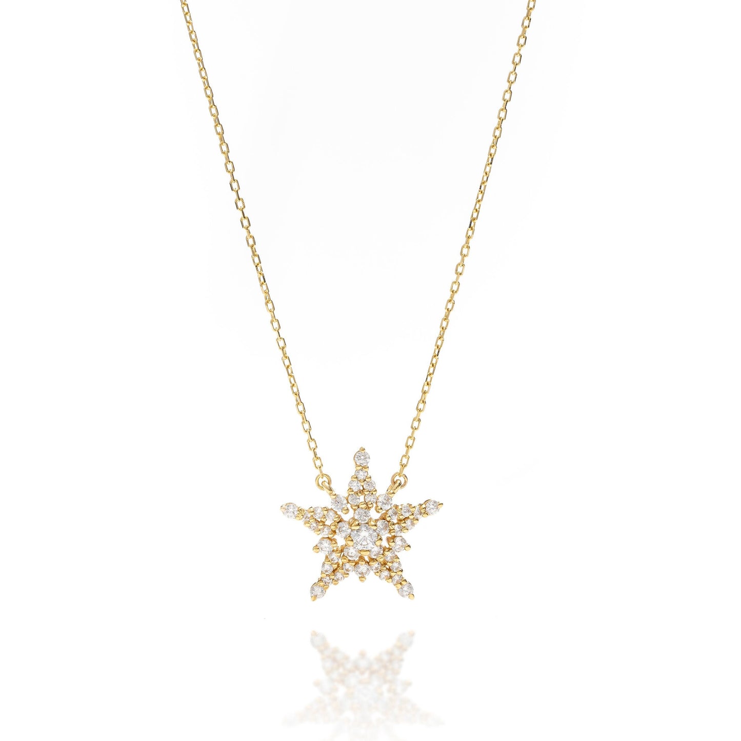 Solid Gold Starfish Necklace, Real Gold Unique Design Premium Necklace, Handmade Fine Jewelry by Selanica