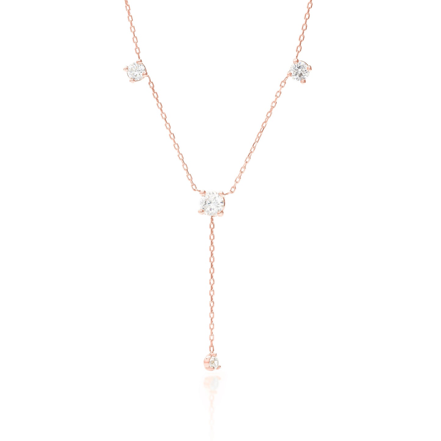 Solid Gold Lariat Necklace, Real Gold Dainty Y Necklace, Premium Lariat Necklace For Her, Handmade Fine Jewelry by Selanica