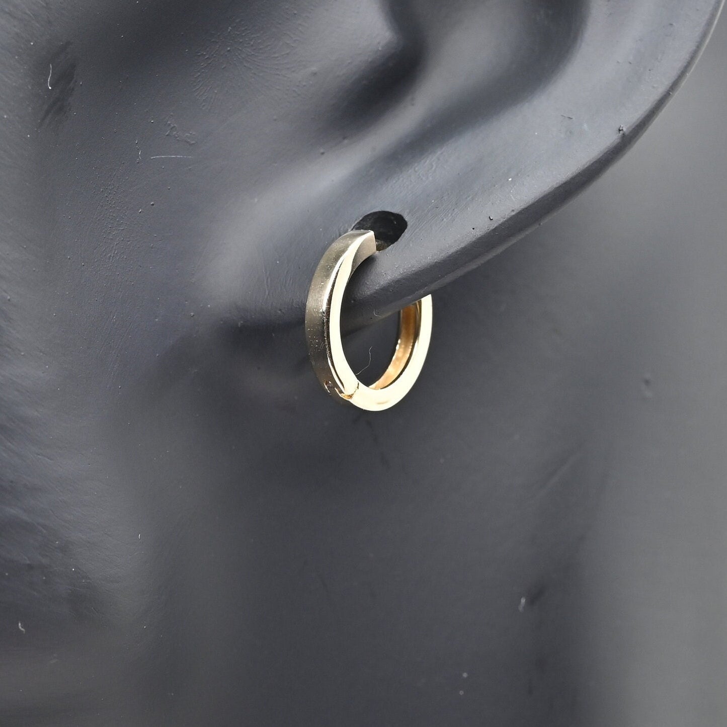 Solid Gold Circle Hoop Earrings, Real Gold Premium Round Pair of Hoops, Lightweight, Sturdy Hoop Earrings, Handmade Fine Jewelry By Selanica