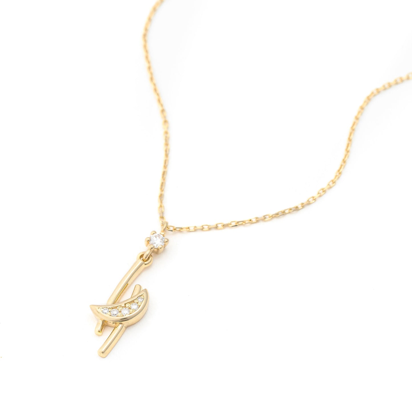 Solid Gold Moon Necklace, Real Gold Celestial Moon Star Necklace, Premium Crescent Pendant, Handmade Fine Jewelry by Selanica