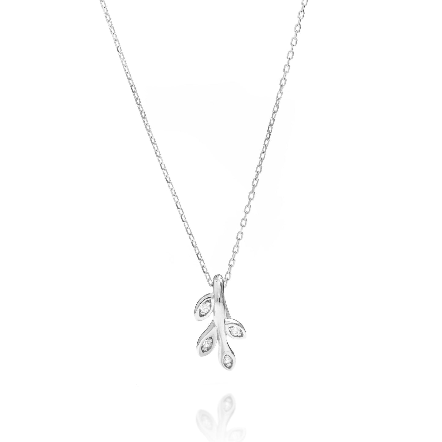 Solid Gold Leaf Necklace, Real Gold Vine Leaf Pendant, Premium Leaf Necklace For Her, Handmade Fine Jewelry by Selanica