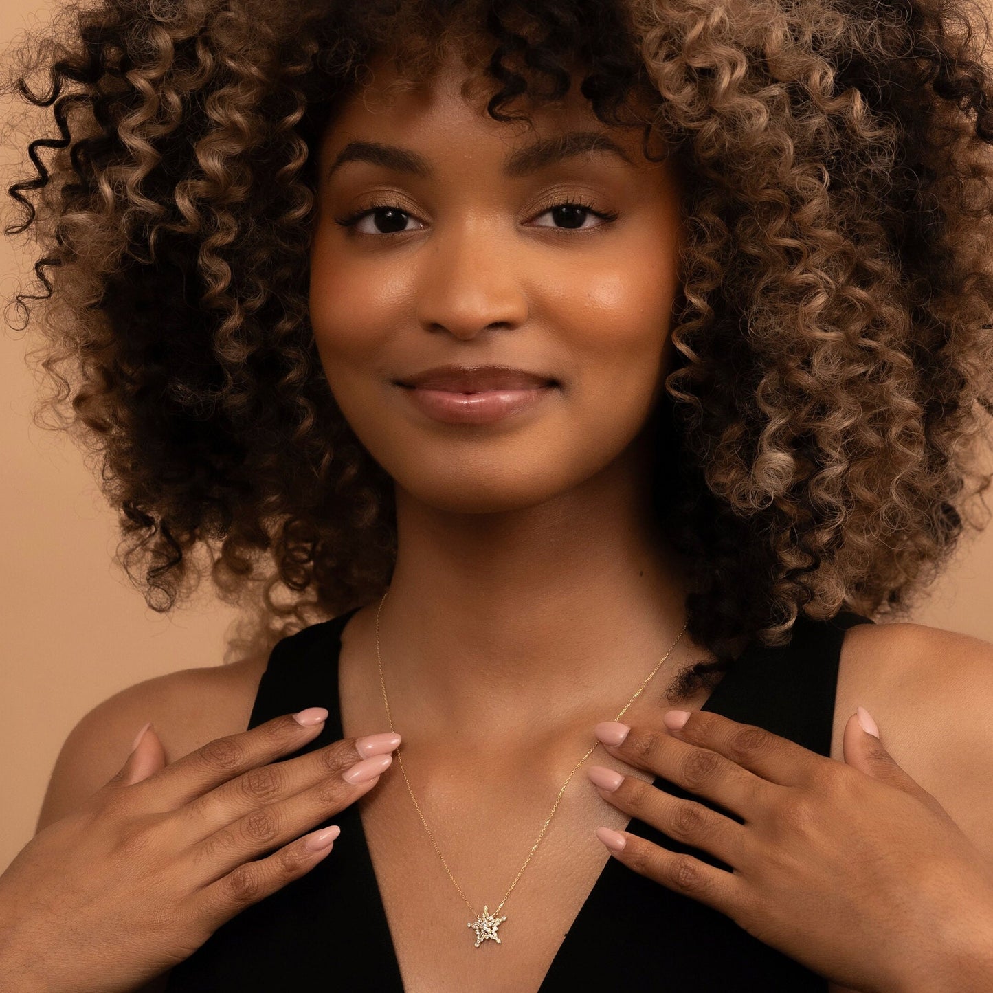 Solid Gold Starfish Necklace, Real Gold Unique Design Premium Necklace, Handmade Fine Jewelry by Selanica