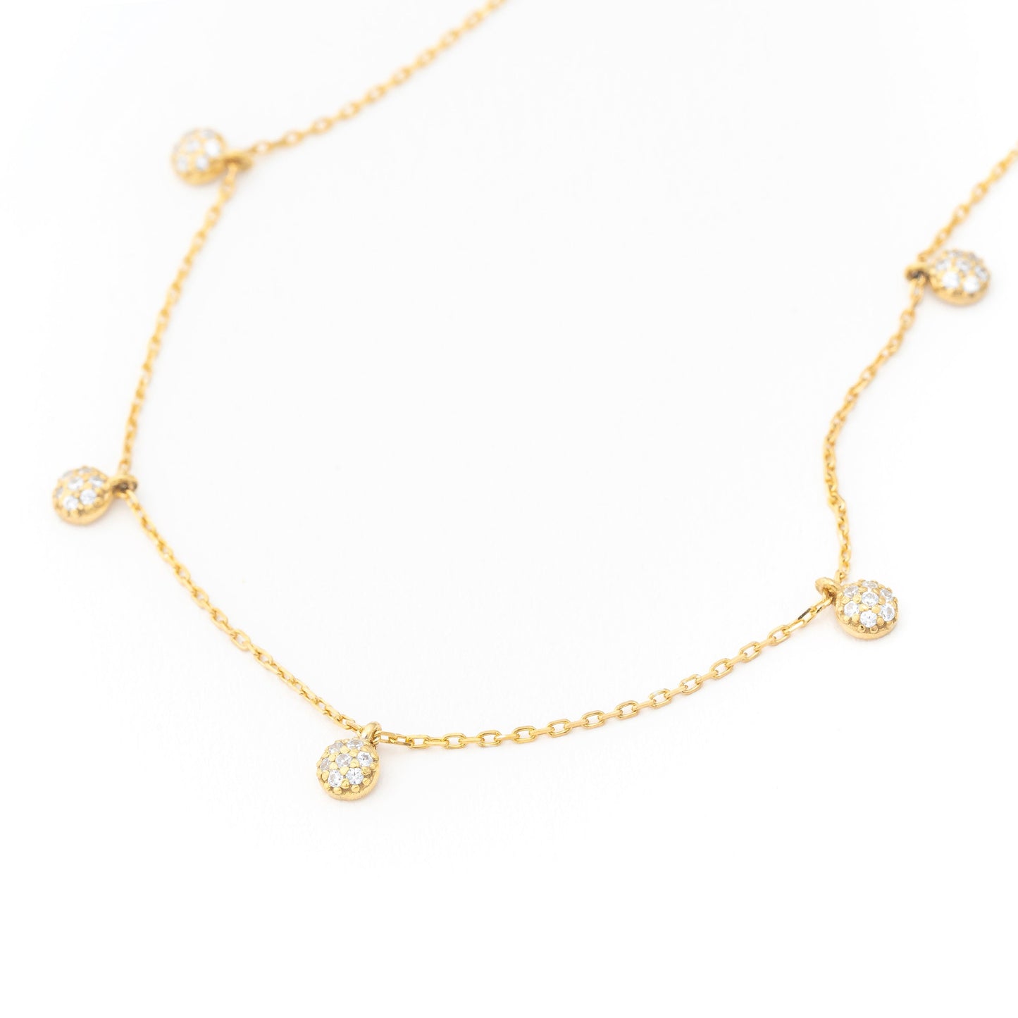 Solid Gold Dainty Floral Necklace, Real Gold Dainty Charm Necklace, Premium Necklace For Her, Handmade Fine Jewelry by Selanica