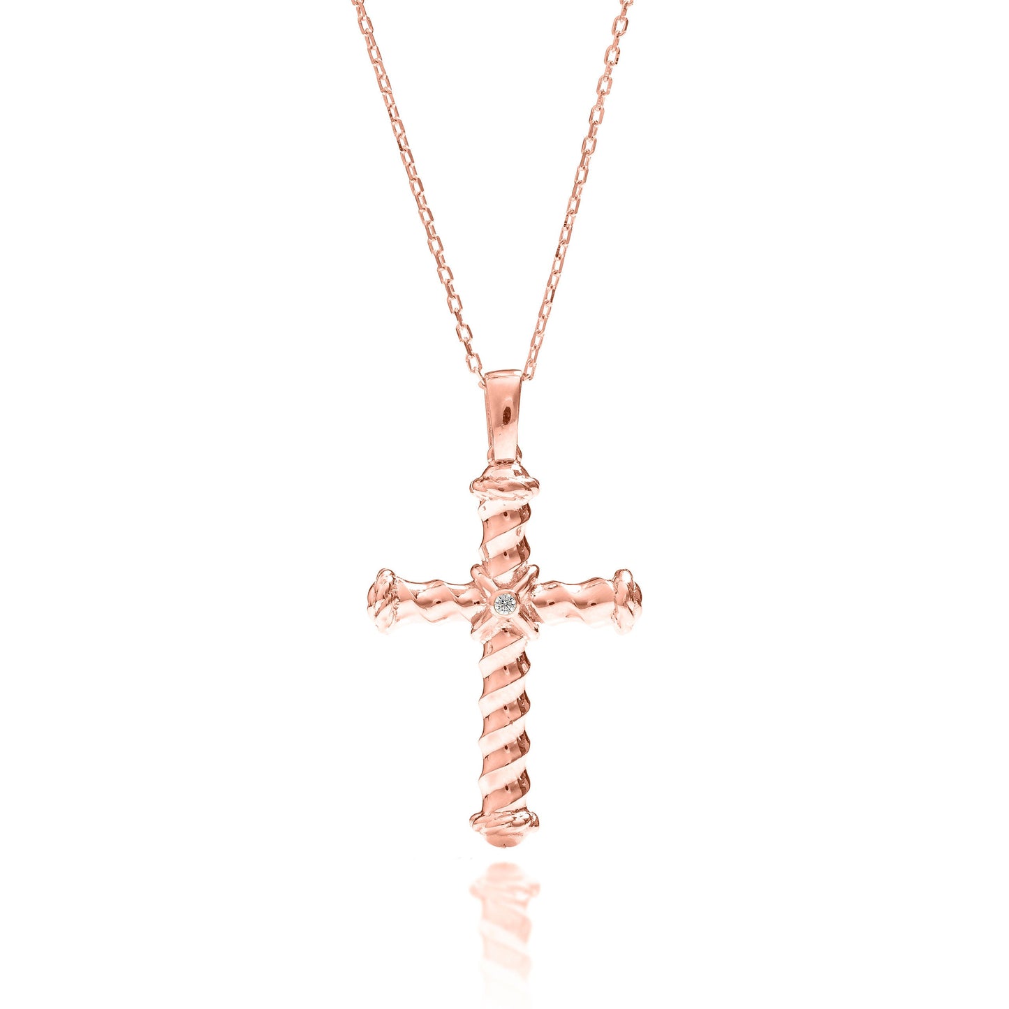 Solid Gold Cross Pendant, Real Gold Premium Cross Necklace, Handmade Fine Jewelry by Selanica