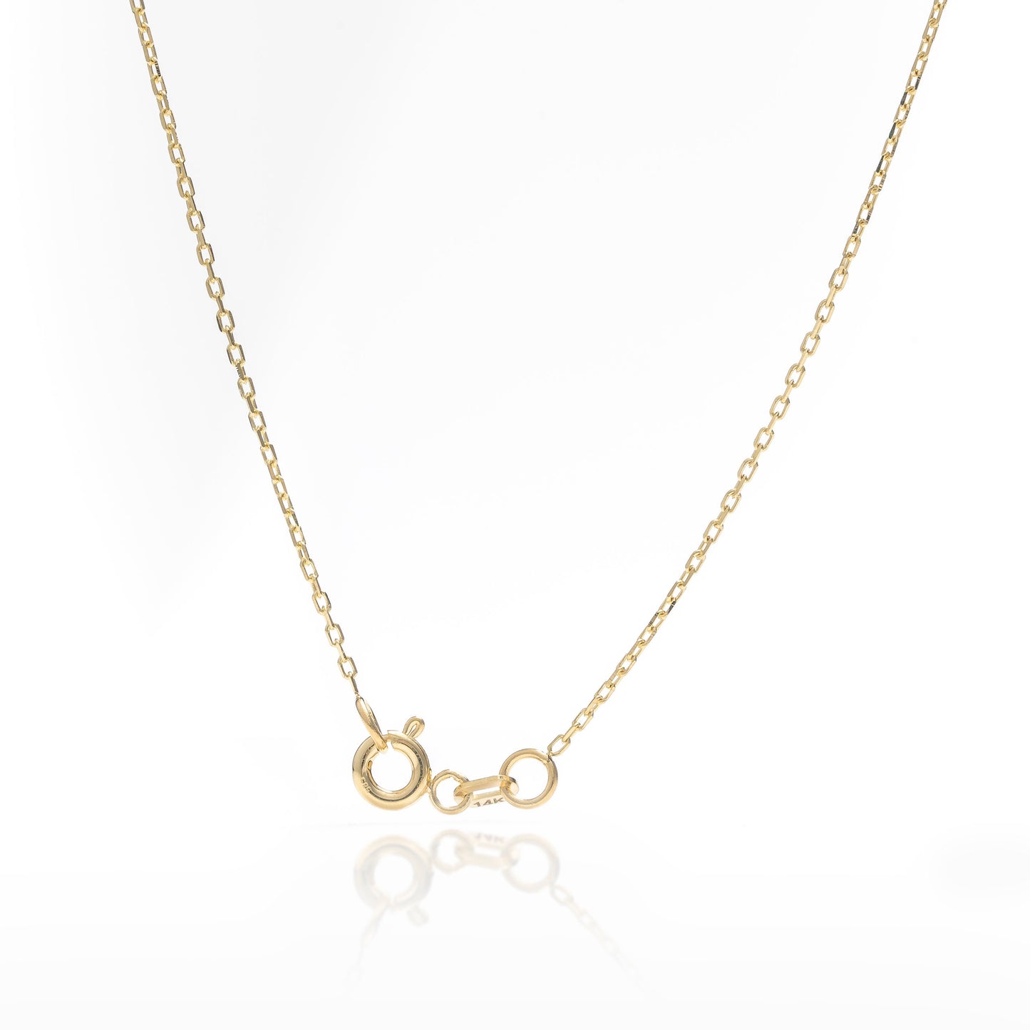 Solid Gold Open Circle Necklace, Floral Design Real Gold Round Necklace, Premium Charm Necklace, Handmade Fine Jewelry by Selanica