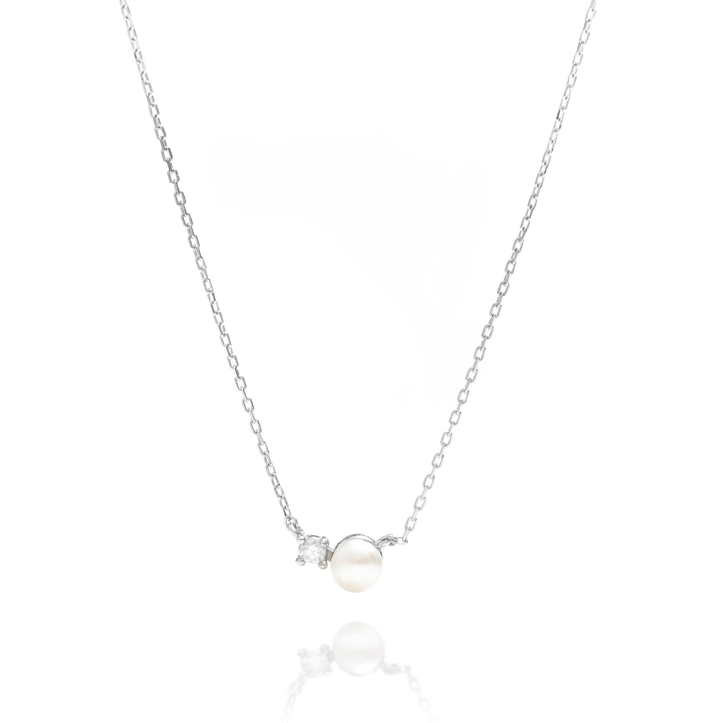 Solid Gold Natural Pearl Necklace, Real Gold Dainty Pearl Necklace, Premium Pearl Necklace For Her, Handmade Fine Jewelry by Selanica
