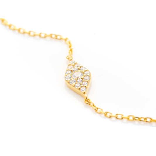 Solid Gold Evil Eye Bracelet, Real Gold Premium Eye Bracelet For Her, Handmade Fine Jewelry by Selanica