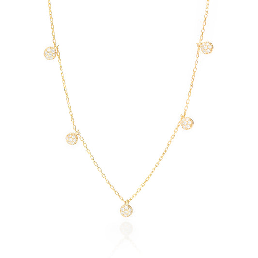 Solid Gold Dainty Floral Necklace, Real Gold Dainty Charm Necklace, Premium Necklace For Her, Handmade Fine Jewelry by Selanica