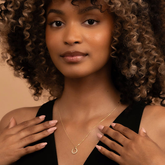 Solid Gold Open Circle Necklace, Real Gold Premium Nail Necklace, Handmade Fine Jewelry by Selanica