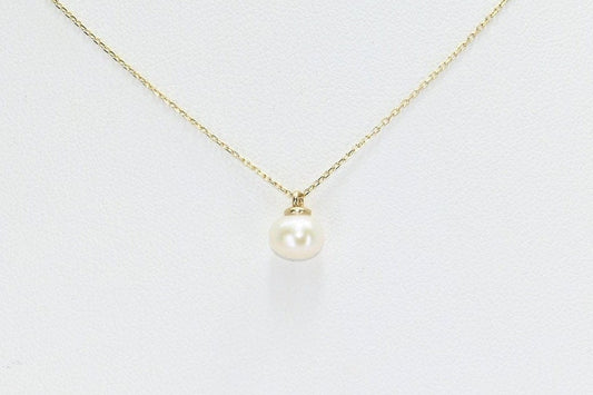 Solid Gold Natural Pearl Necklace, Real Gold Pearl Pendant,  Elegant Pearl Necklace For Her, Handmade Fine Jewelry by Selanica