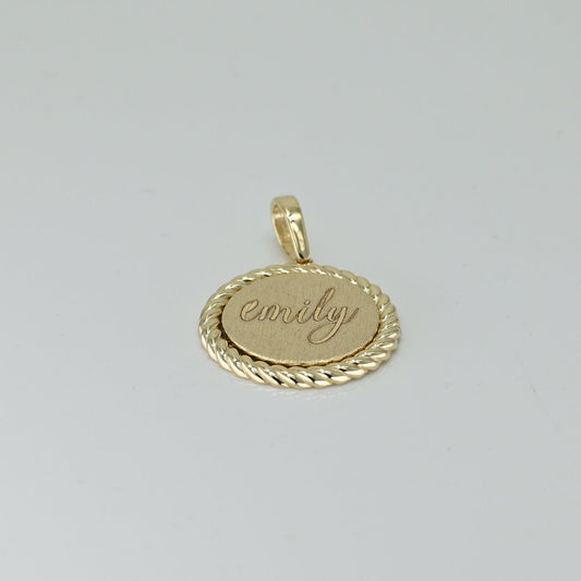 Solid Gold Engravable Disc Charm, Real Gold Premium Disc Pendant, Premium Charm Necklace, Handmade Fine Jewelry by Selanica