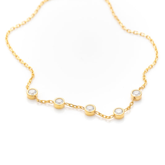 Solid Gold Bezel Bracelet, Real Gold Premium Bracelet For Her, Handmade Fine Jewelry by Selanica