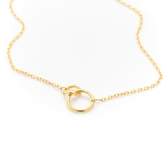 Solid Gold Unity Link Bracelet, Interlocking Double Circles, Intertwined Infinity Bracelet, Handmade Fine Jewelry by Selanica