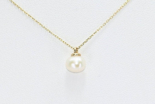 Solid Gold Natural Pearl Necklace, Real Gold Pearl Pendant,  Elegant Pearl Necklace For Her, Handmade Fine Jewelry by Selanica