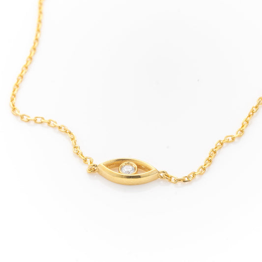 Solid Gold Evil Eye Bracelet, Real Gold Premium Eye Bracelet For Her, Handmade Fine Jewelry by Selanica