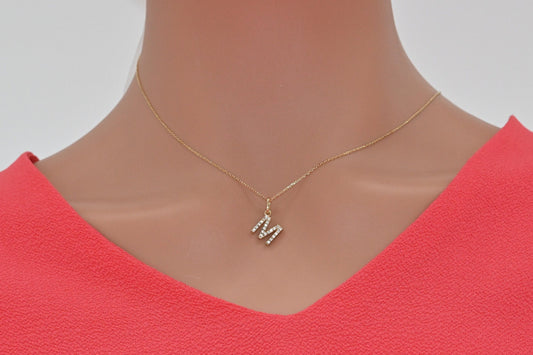 Solid Gold Dainty Letter Necklace, Real Gold Initial Necklace, Minimalist Alphabet Necklace For Her, Handmade Fine Jewelry By Selanica
