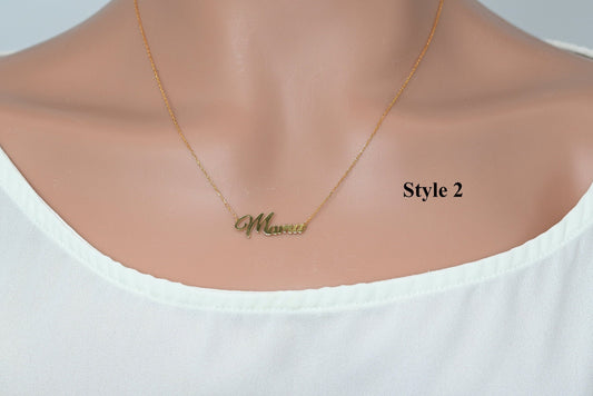 Solid Gold MAMA Necklace / Real Gold Dainty Mama Necklace / Handmade Necklace For Mom / Mothers Day Gift By Selanica