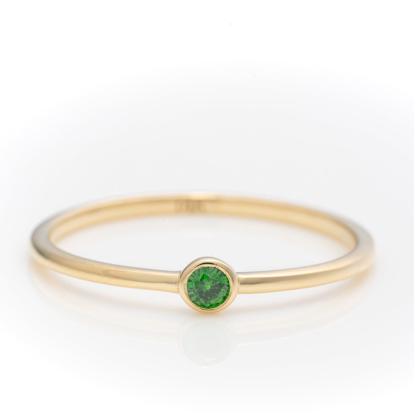 14K Real Yellow Gold Green Emerald Ring For Men 4 Natural Diamond Acce – J  F M